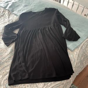 New Directions ruched tunic/dress Black w/ angel sleeves